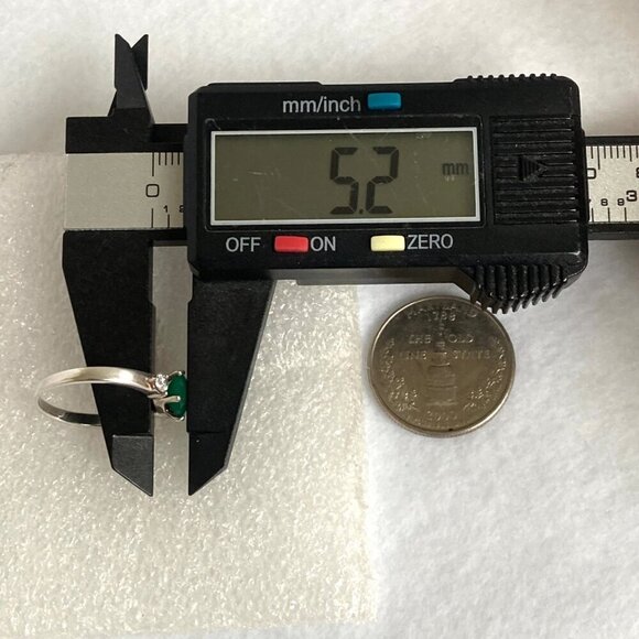 Sterling Silver 925 Round Prong Set Tourmaline & Crystal 3 Stone Ring Sz 6.5 - Picture 16 of 16